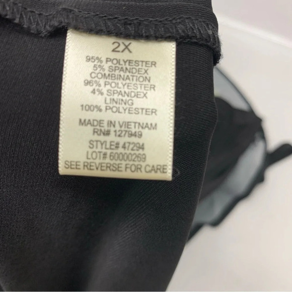 Soho Maxi Dress 2X Overlay Strappy  Black Green Print  Stretch Knit - Picture 6 of 8